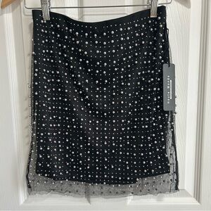Haute Monde pearl overlay  Skirt  Black New Size Medium